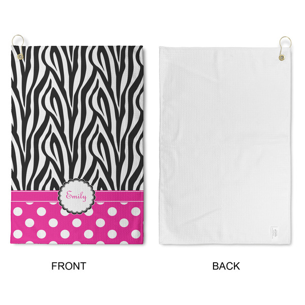 Zebra Print & Polka Dots Waffle Weave Golf Towel - Approval