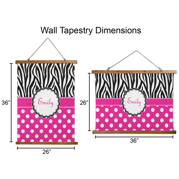 Zebra Print & Polka Dots Wall Hanging Tapestries - Parent/Sizing