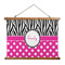 Zebra Print & Polka Dots Wall Hanging Tapestry - Wide (Personalized)
