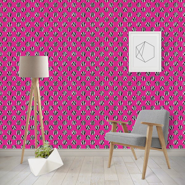 Custom Zebra Print & Polka Dots Wallpaper & Surface Covering (Peel & Stick - Repositionable)