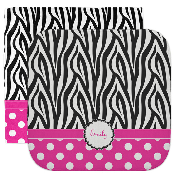 Custom Zebra Print & Polka Dots Facecloth / Wash Cloth (Personalized)