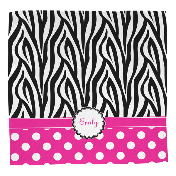 Zebra Print & Polka Dots Washcloth - Front - No Soap