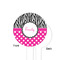 Zebra Print & Polka Dots White Plastic 4" Food Pick - Round - Single Sided - Front & Back