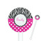Zebra Print & Polka Dots 5.5" Round Plastic Stir Sticks - White - Single Sided (Personalized)