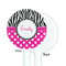 Zebra Print & Polka Dots White Plastic 5.5" Stir Stick - Single Sided - Round - Front & Back