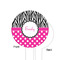 Zebra Print & Polka Dots White Plastic 6" Food Pick - Round - Single Sided - Front & Back