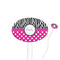 Zebra Print & Polka Dots White Plastic 7" Stir Stick - Oval - Closeup
