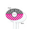 Zebra Print & Polka Dots White Plastic 7" Stir Stick - Single Sided - Oval - Front & Back