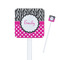 Zebra Print & Polka Dots White Plastic Stir Stick - Square - Closeup