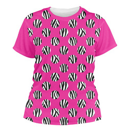 Zebra Print & Polka Dots Women's Crew T-Shirt - X Small