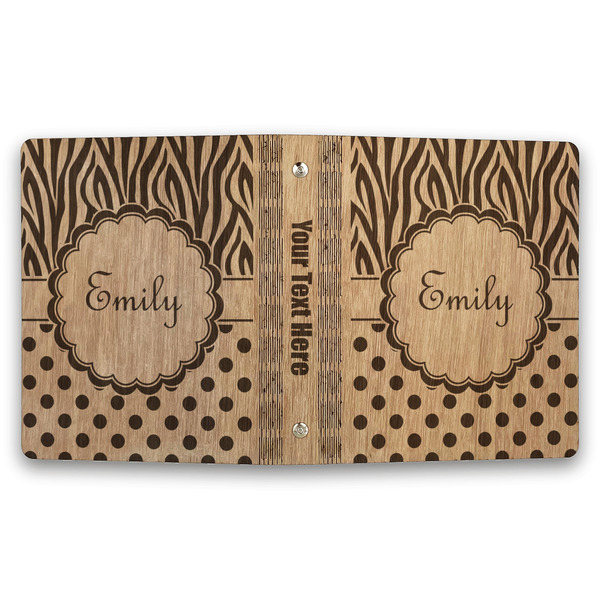 Zebra Print & Polka Dots Wood 3-Ring Binders - 1" Half-Letter - Approval