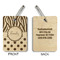 Zebra Print & Polka Dots Wood Luggage Tags - Rectangle - Approval