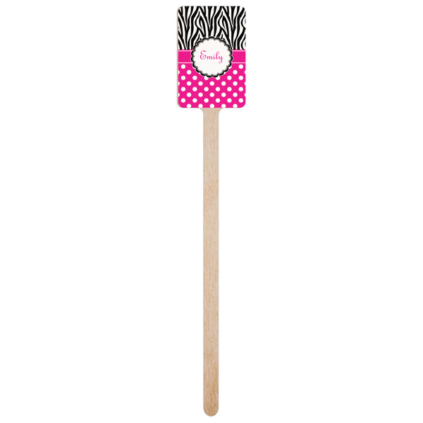Zebra Print & Polka Dots Wooden 6.25" Stir Stick - Rectangular - Single Stick