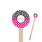 Zebra Print & Polka Dots Wooden 6" Stir Stick - Round - Closeup