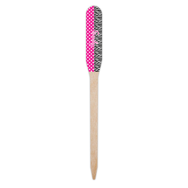 Zebra Print & Polka Dots Wooden Food Pick - Paddle - Single Pick