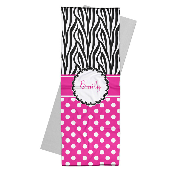 Custom Zebra Print & Polka Dots Yoga Mat Towel (Personalized)