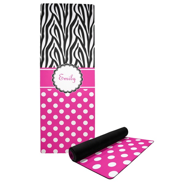 Custom Zebra Print & Polka Dots Yoga Mat (Personalized)