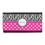 Zebra Print & Polka Dots Leatherette Ladies Wallet (Personalized)