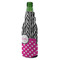 Zebra Print & Polka Dots Zipper Bottle Cooler - ANGLE (bottle)