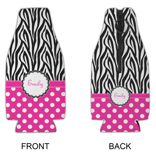 Zebra Print & Polka Dots Zipper Bottle Cooler - APPROVAL