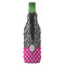 Zebra Print & Polka Dots Zipper Bottle Cooler - BACK (bottle)