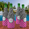 Zebra Print & Polka Dots Zipper Bottle Cooler - Set of 4 - LIFESTYLE