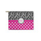 Zebra Print & Polka Dots Zipper Pouch - Small - 8.5"x6" (Personalized)