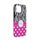Zebra Print & Polka Dots iPhone 13 Mini Tough Case - Angle