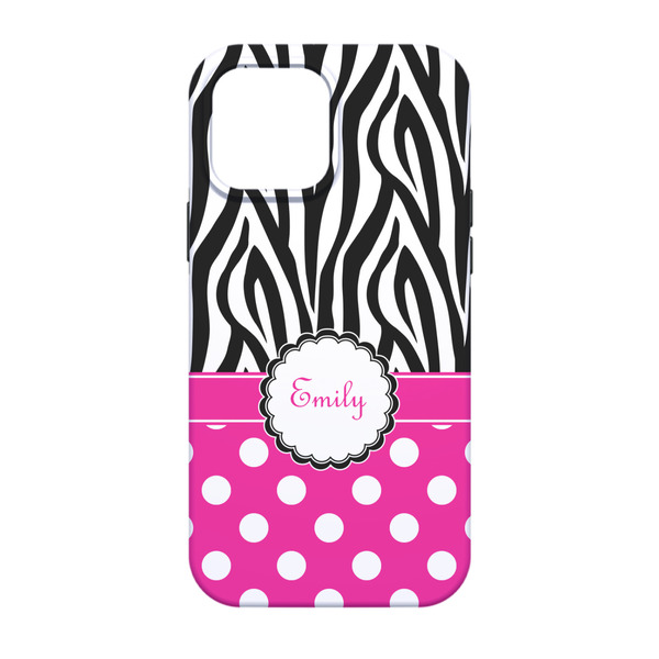 Zebra Print & Polka Dots iPhone 13 Pro Tough Case - Back