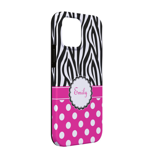Custom Zebra Print & Polka Dots iPhone Case - Rubber Lined - iPhone 13 (Personalized)