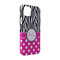 Zebra Print & Polka Dots iPhone 14 Case - Angle