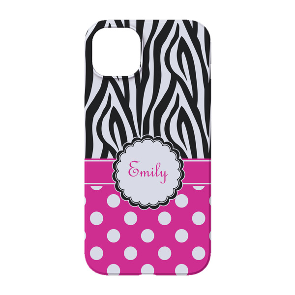 Zebra Print & Polka Dots iPhone 14 Case - Back