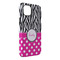 Zebra Print & Polka Dots iPhone 14 Plus Tough Case - Angle