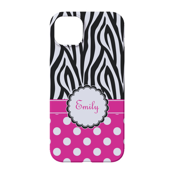 Zebra Print & Polka Dots iPhone 14 Pro Case - Back