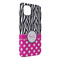 Zebra Print & Polka Dots iPhone 14 Pro Max Tough Case - Angle