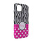 Zebra Print & Polka Dots iPhone 14 Pro Tough Case - Angle