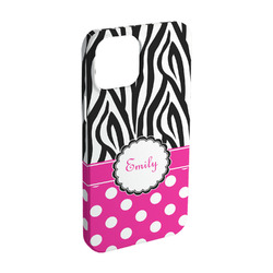 Zebra Print & Polka Dots iPhone Case - Plastic - iPhone 15 (Personalized)
