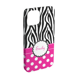 Zebra Print & Polka Dots iPhone Case - Plastic - iPhone 15 Pro (Personalized)