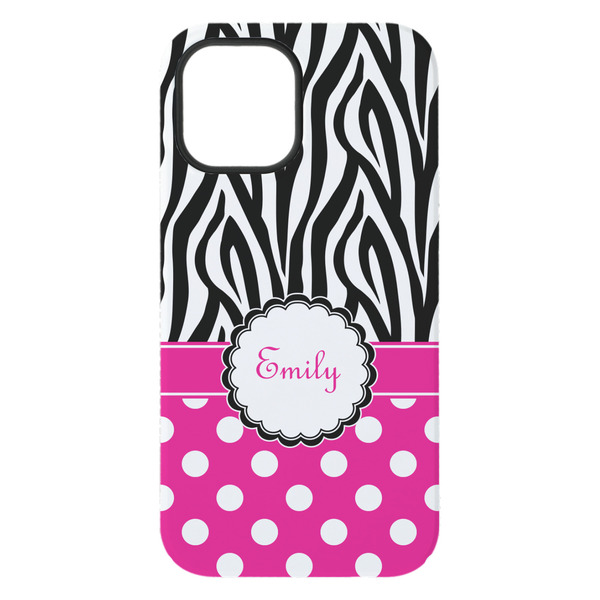 Zebra Print & Polka Dots iPhone 15 Pro Max Tough Case - Back