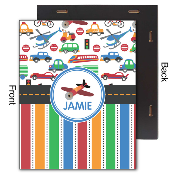 Transportation & Stripes 11x14 Wood Print - Front & Back View