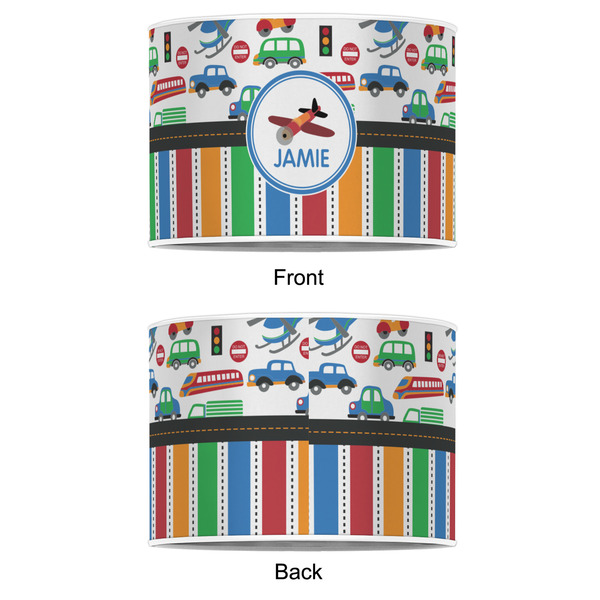 Transportation & Stripes 12" Drum Lampshade - APPROVAL (Poly Film)