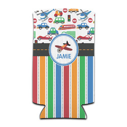 Transportation & Stripes Can Cooler (tall 12 oz) (Personalized)