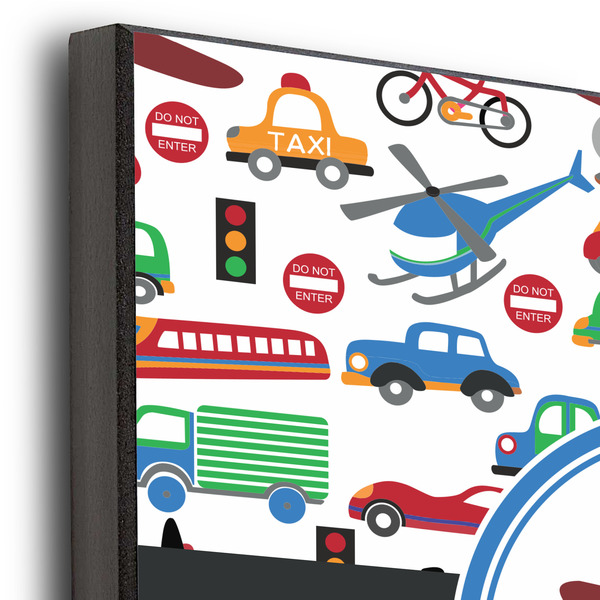 Transportation & Stripes 12x12 Wood Print - Closeup