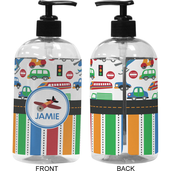 Transportation & Stripes 16 oz Plastic Liquid Dispenser (Approval)