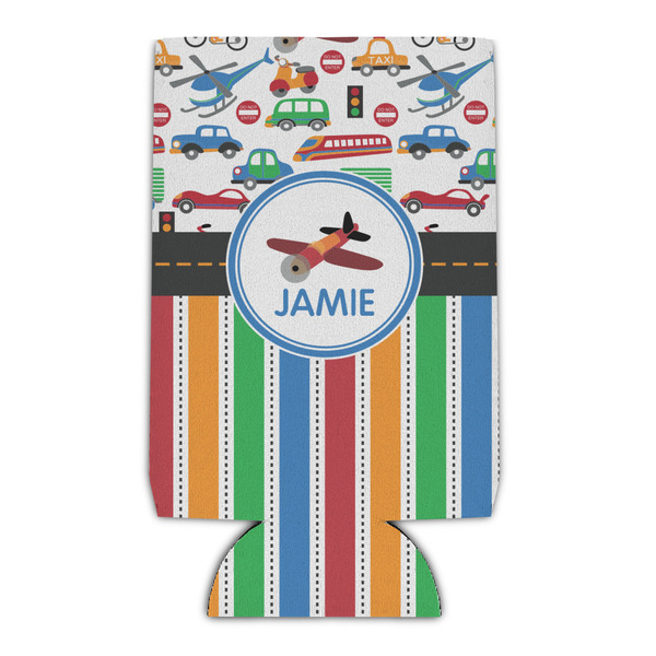 Custom Transportation & Stripes Can Cooler (16 oz) (Personalized)