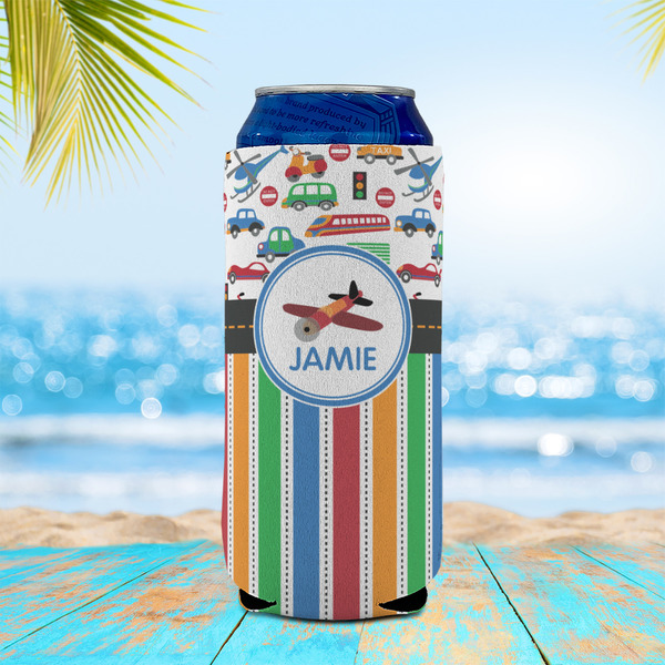 Transportation & Stripes 16oz Can Sleeve - LIFESTYLE