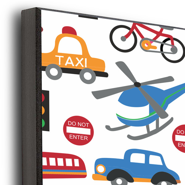 Transportation & Stripes 16x20 Wood Print - Closeup