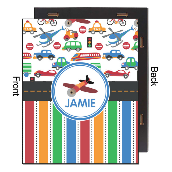 Transportation & Stripes 16x20 Wood Print - Front & Back View
