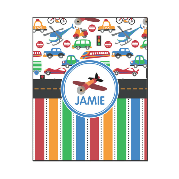 Custom Transportation & Stripes Wood Print - 16x20 (Personalized)