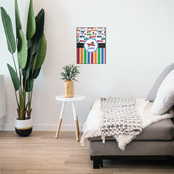 Transportation & Stripes 16x20 Wood Print - In Context